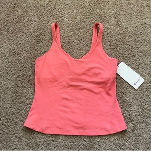 NWT Lululemon 10 Align Waist Length Built in Bra V Neck Tank Ripened Raspberry
